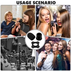 8 Set Microphone Foam Covers – Shakeproof Windscreen, Anti-Rolling Sleeve, Black