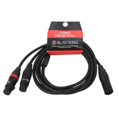 Blastking CYXLR1M2F-3 2 XLR Female to 1 XLR Male – 3 Ft