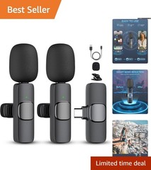 Plug-and-Play Wireless Lav Mic – 2 Transmitters for Podcasts, Vlogs & Streaming