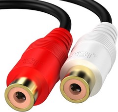 Eanetf RCA 1 Male to 2 Female Audio Speaker Y Adapter 0.2M / 0.6FT, Black