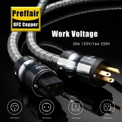20A C19 Audio Power Cable Audiophile US EU Schuko Amplifier Power Cord