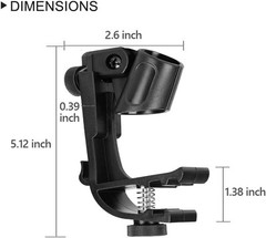 Adjustable Drum Rim Mic Clips – Microphone Mount Clamp (Pack of 2) Black