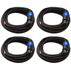 4 SEISMIC AUDIO 25′ PA/DJ Raw Speaker Cable to Speakon