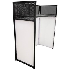 Portable Vertical Stand DJ Event Facade DJ Booth White Scrim Steel Alloy Frame