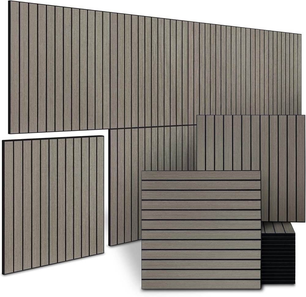 8-Pack Peel & Stick Acoustic Wall Panels 11.8″ x 11.8″ PET Soundproof & Noise