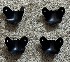 2 Leg Black Metal Wrap Around Corners Set Of 4 For Case Speaker Cabinet Amp D.J.