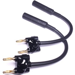 CESS-081 Dual Banana Plugs to 1/4 TS Jack Speaker Cable Adapter, 2 Pack