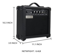 Demusea 20W Pro Electric Guitar Black Amplifier Amp Practice Small 20W,