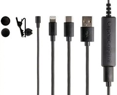 Apogee ClipMic Digital 2 Premium Clip-On Lavalier Microphone, Black