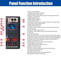 4 Channel Pro Power Mixer Audio Mixing Console 99 DSP w/USB 110-220V Bluetooth
