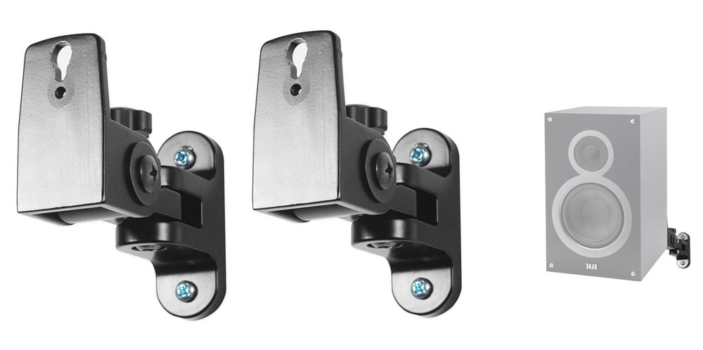 Pair Hidden Wall Mount Swivel Brackets For ELAC B6 Bookshelf Speakers