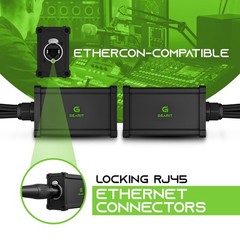 GEARit 20ft EtherCon-Compatible Cable & 4 Channel Snake Black