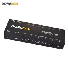 DOREMiDi HUB-8 MIDI 6×6 MIDI Interface Host X2 USB3.1 MIDI Hub Box 96 Channels