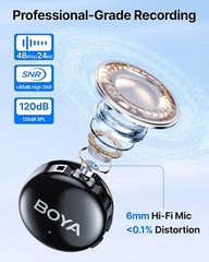 BOYA BOYALINK 3 Wireless Lavalier Microphone, AI Noise Cancellation, 48kHz/24Bit