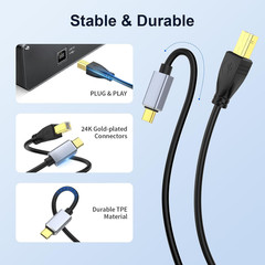 USB C MIDI Cable, Type C to USB 2.0 MIDI Interface Cable for Midi Controller,…