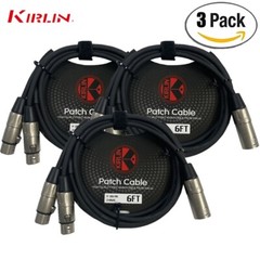 3-PACK Kirlin 6FT Splitter Y-Cable 3-Pin XLR Male to Dual XLR Female Y-301-06