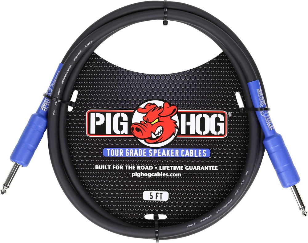 PHSC5 High Performance 14 Gauge 9.2Mm 1/4″ Speaker Cable, 5 Feet , Black