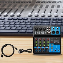 5-Channel Mixing Console Live Studio Audio DJ Mixer Sound Board USB Interface