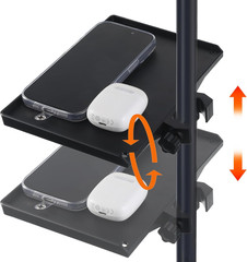 Microphone Stand Tray, Plastic Clamp on Firm Rack Tray Holder, Adjustable Mic St