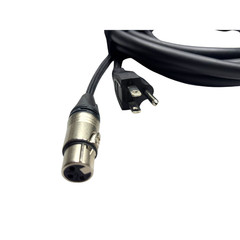 LASE 15 Ft (4.5M) Siamese PowerCon AC & XLR Audio Combo Cable (Powered Speakers)