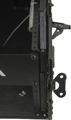 Odyssey FRGS802BL Black 10U Top Slanted 2U Vertical Combo Rack with Gliding Plat