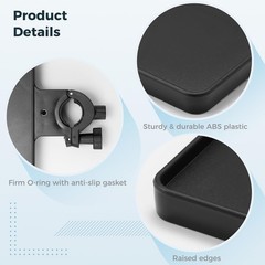 2-In-1 Microphone Stand Tray with Phone Holder, Clamp-On Mic one size, black