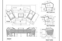 Sterling Modular Plan F Console w/ Center Rack | African Rosewood | Clear Finish
