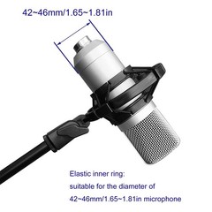 Microphone Shock Mount Universal Black Anti-Vibration Mic Holder for 42~46mm/…