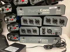 LOT OF Portacom BP-2000 BP-200 Anchor BELTPACK W/ 8 HEADSETS