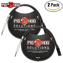 2-PACK Pig Hog 6FT XLR Male-1/4″ TRS Male Patch Cable Stereo Balanced Adapter