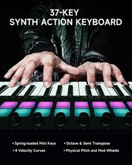 Donner STARRYKEY-37 PLAY MIDI Keyboard Controller, 37 Key Portable MIDI…