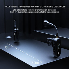 Wireless UHF Saxophone Microphone System, Clip-On Instrument Microphone for Sax