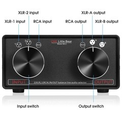 Little Bear MC3 3-IN-3-OUT XLR Balanced/RCA Stereo Converter Audio Selector S…
