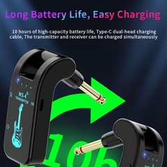 Quick Acting Adaptable Easy to Use Wireless Guitar Transmitter & Receiver System