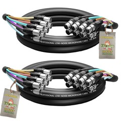 (2x Set) XLR Snake Wires 8 Channel 10 FT | Microphone DMX Hub DJ Digital Mixer
