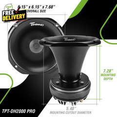 TPT-DH2000 PRO 2in Exit Compression Driver Horn 450W 8 Ohm Aluminum Ferrite