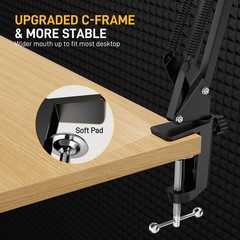 Boom Arm Microphone Stand Adjustable Metal Suspension Max Load 1KG BA20