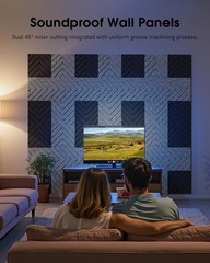 Woovio Sound Proof Foam Panels for Walls, 12 Pack 12 Pack, Black