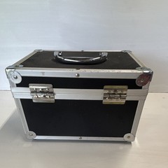 Black/Silver Aluminum Microphone Case w/ Carry Handle & Latches 11×8 in