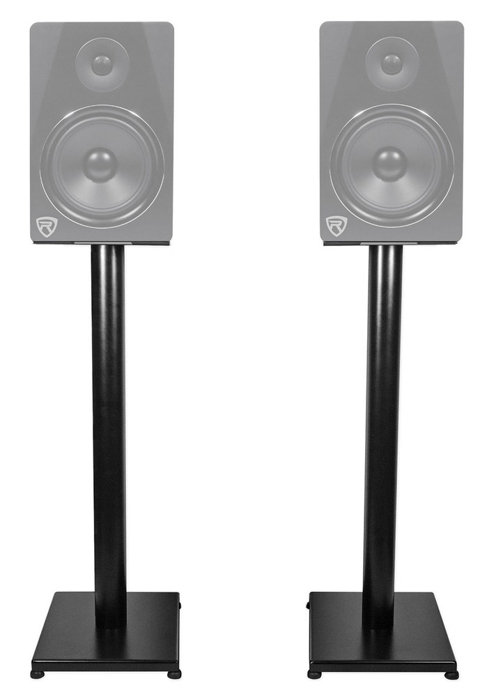 Pair Rockville RS29B 29″ Steel Studio Monitor Recording Studio Stands in Black