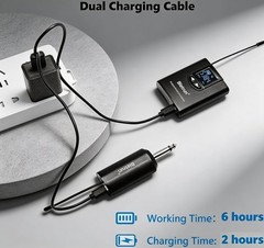 UHF Wireless Lavalier Mic System with 165ft Range & Rechargeable Transmitter