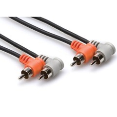 Hosa CRA-202RR Stereo Interconnect Dual Right-Angle RCA to Same (2m, 6.6ft)