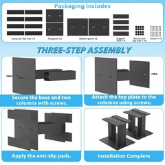 Desktop Speaker Stands 1 Pair for Small/Medium Bookshelf Speakers Steel Studi…