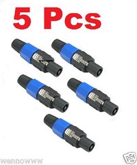 5 Pcs Conductor Speaker Cable Male Connector End for SPEAKON Audio Loudspeaker