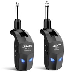 LEKATO Wireless Guitar System Bass Transmitter Receiver 2.4Ghz ISM 4 Channel