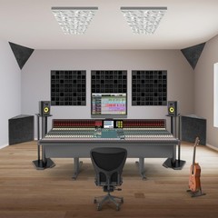 Waffle Acoustic Diffuser Panels, 4-Piece Kit, 24 x 24 in, Black