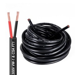 16 Gauge 2 Conductor Electrical Wire – Pure Copper Cable 300V for 20FT 16AWG-2C