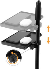 RTNLIT Microphone Stand Tray, Clamp on Firm Rack Tray Holder with 4.5 Pound Weig