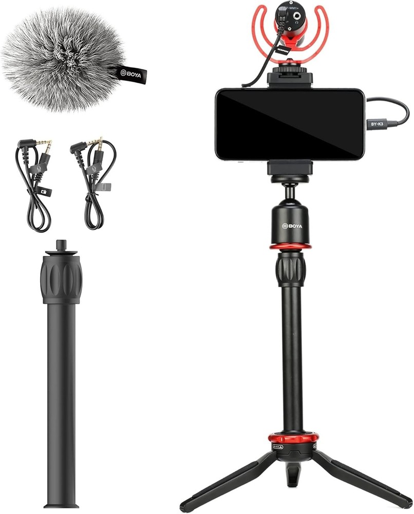 Boya VK-T1 PRO Smartphone Video Rig with Mini Tripod, Phone Grip, and Video