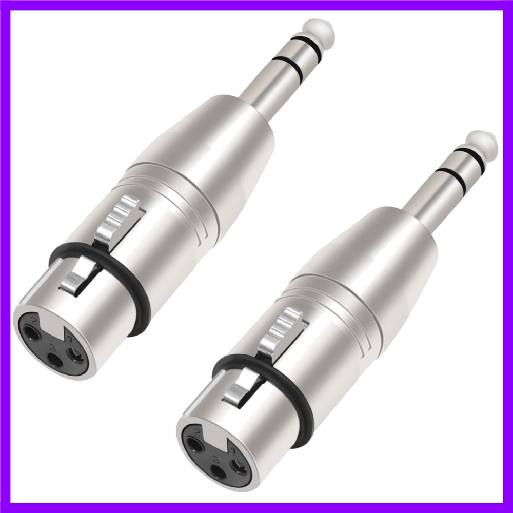 XLR Female to 1/4″ TRS Adapter, 2-Pack, Balanced 6.35Mm Male to XLR Female Conne